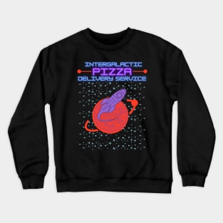 Intergalactic Pizza Delivery Stars Retro Galaxie Crewneck Sweatshirt